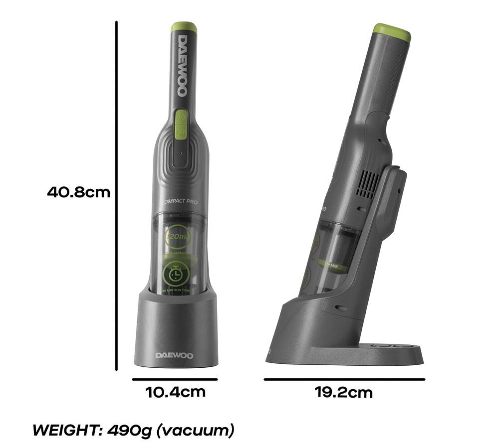 Aspiradora de mano DAEWOO Compact Pro FLR00156GE - Gris y verde