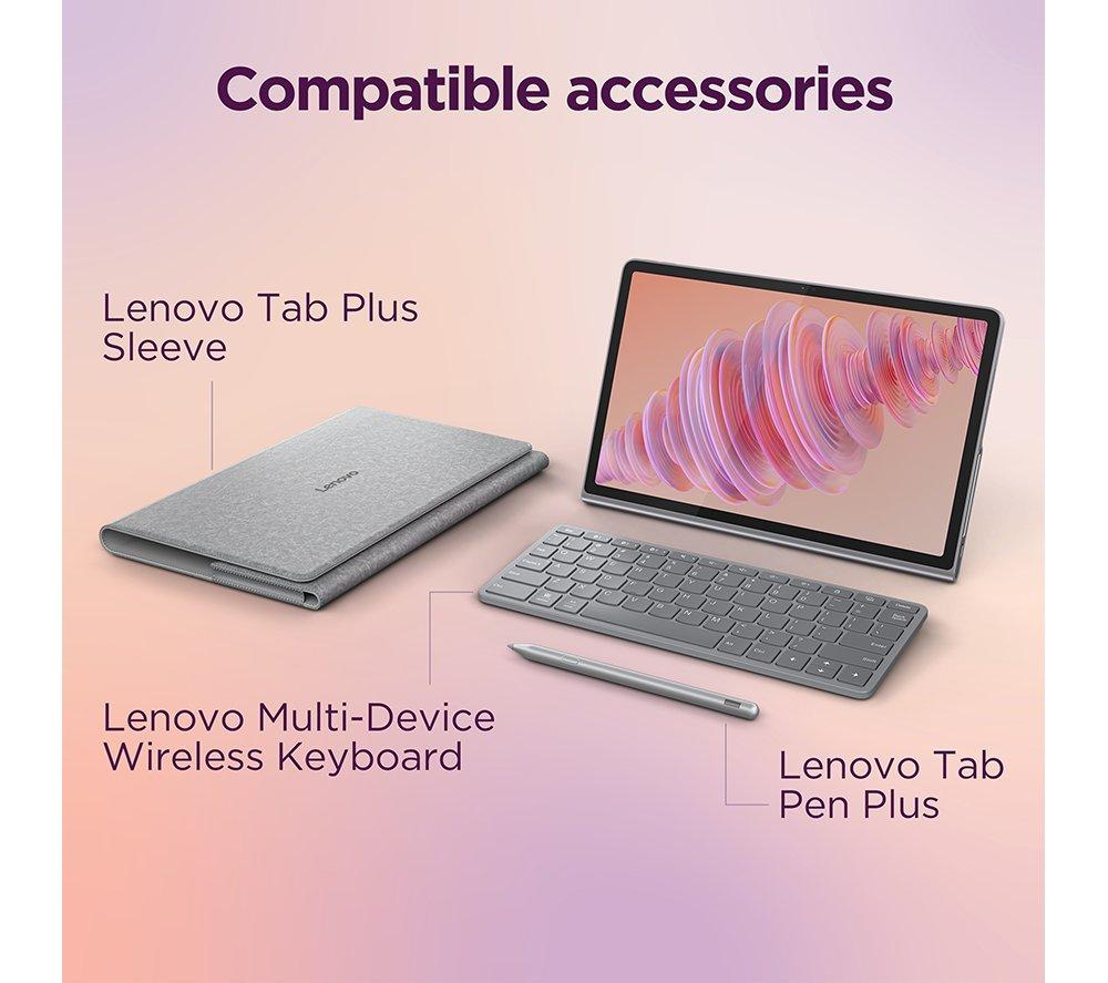 LENOVO Tab Plus 11.5" Tablet with Sleeve - 128 GB, Luna Grey