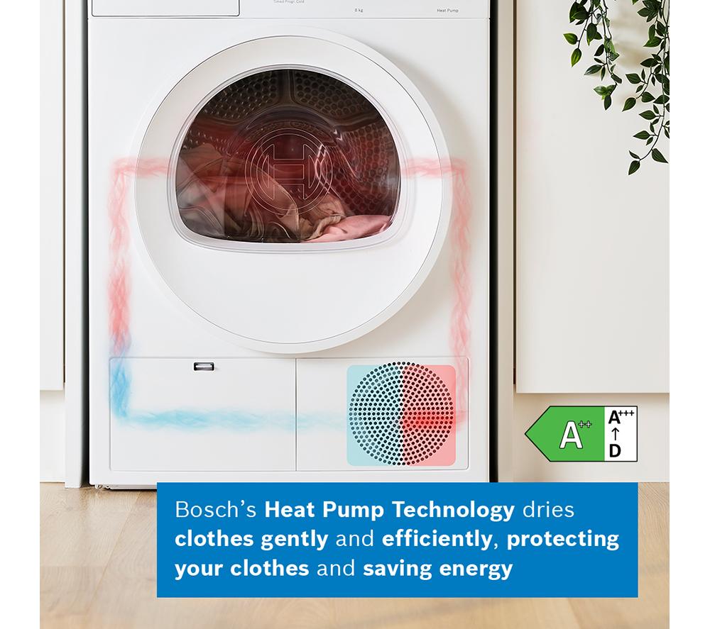 BOSCH Series 4 WTH85225GB 8 kg Heat Pump Tumble Dryer - White
