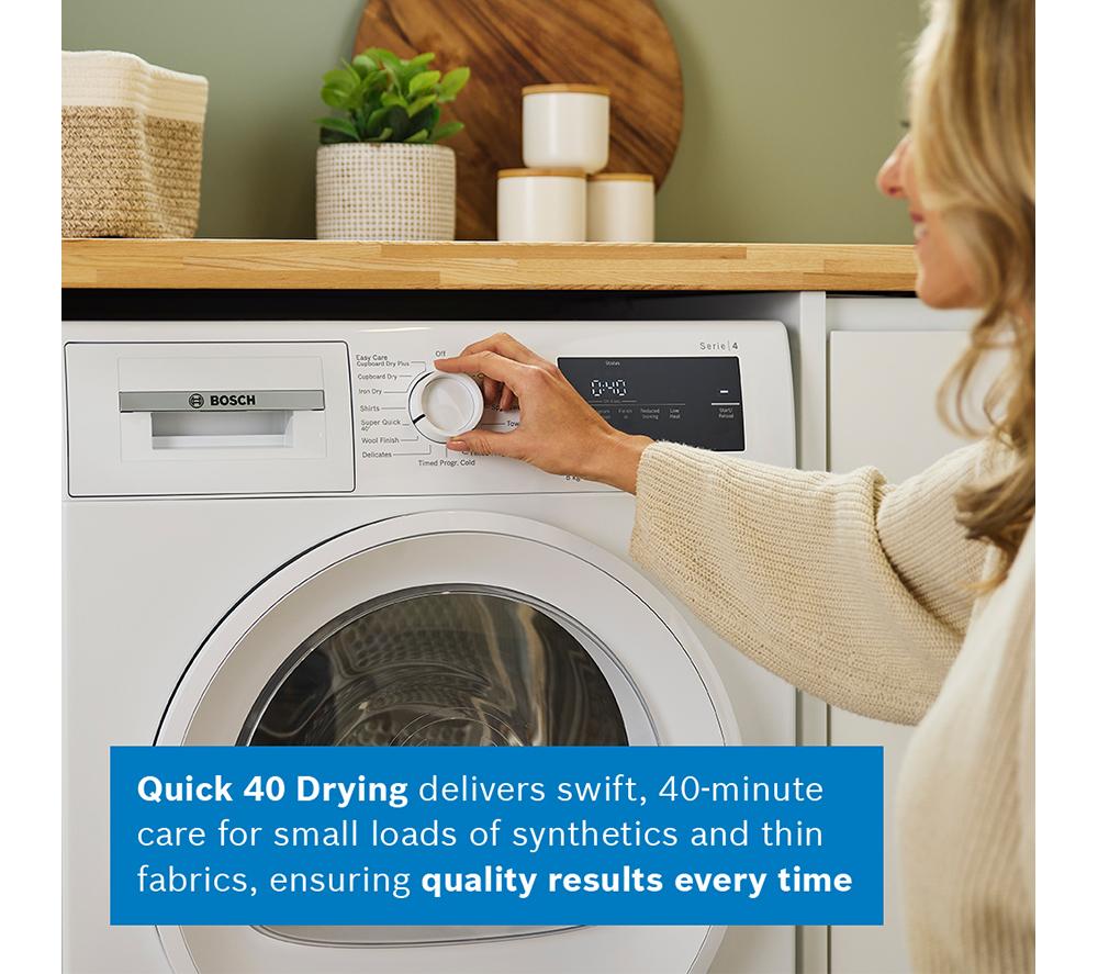 BOSCH Series 4 WTH85225GB 8 kg Heat Pump Tumble Dryer - White