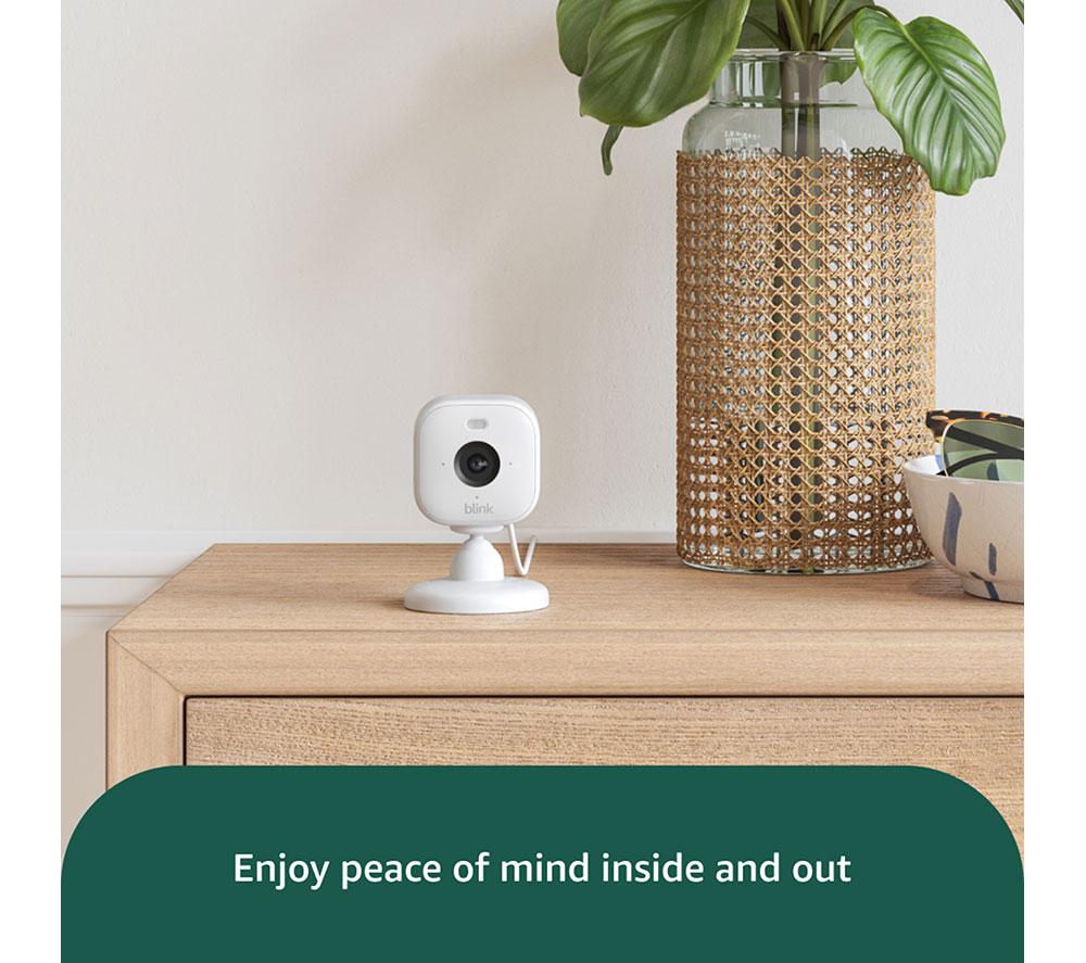 BLINK Mini 2 Full HD 1080p WiFi Security Camera with Weather Resistant Adapter - White, Twin Pack