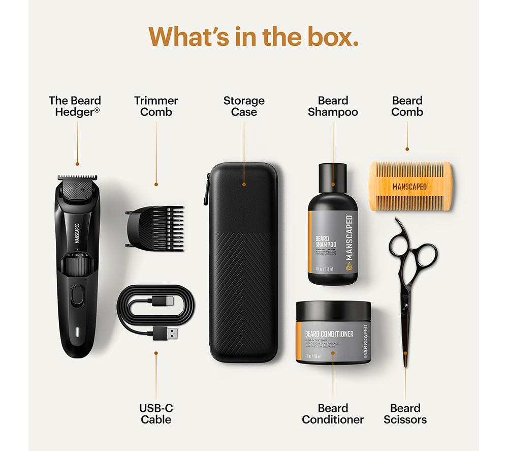 MANSCAPED Beard Hedger Essentials Wet & Dry Trimmer Kit - Black