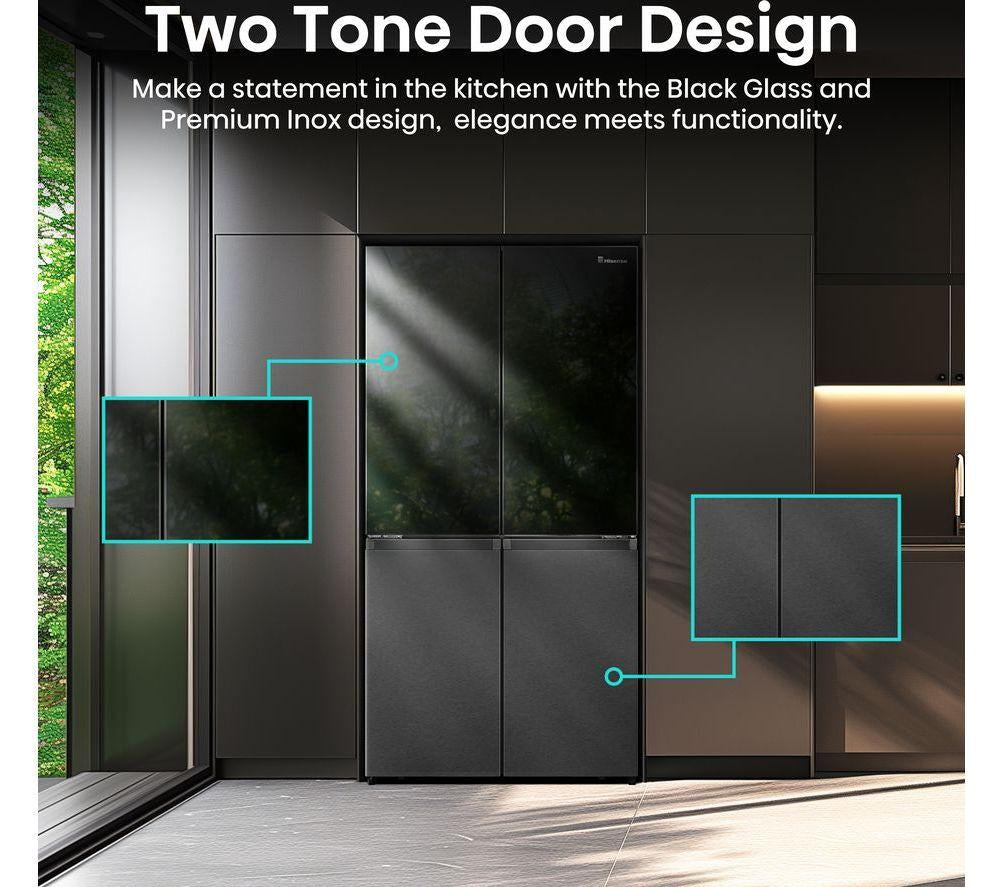 HISENSE RQ5X560SFLES Frigorífico americano inteligente - Negro y acero inoxidable