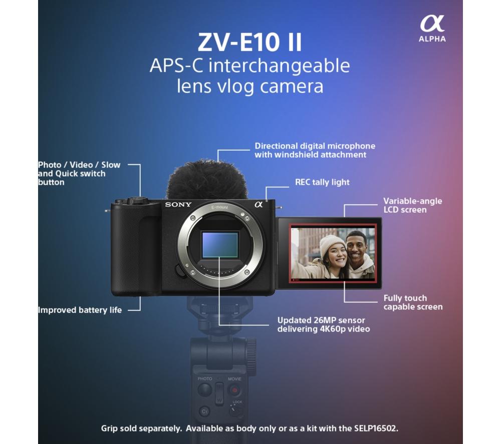 SONY ZV-E10 II Mirrorless Vlogging Camera with 16-50 mm f/3.5-5.6 Lens