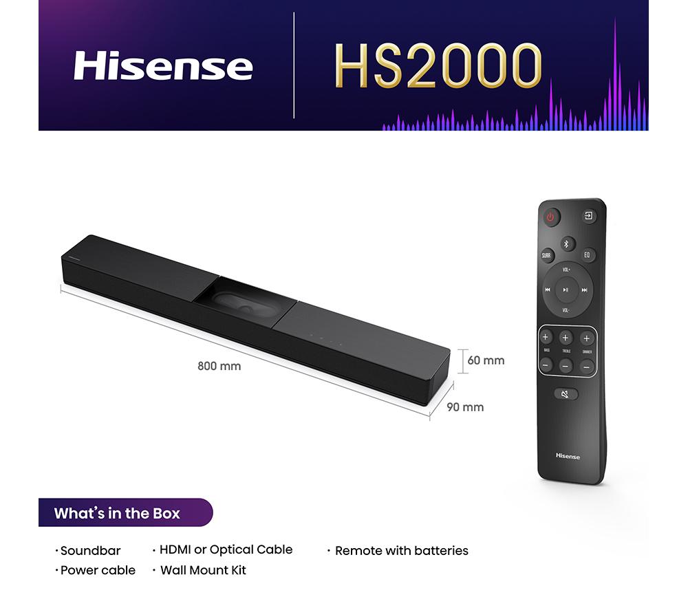 Barra de sonido compacta HISENSE HS2000 2.1 con DTS Virtual:X