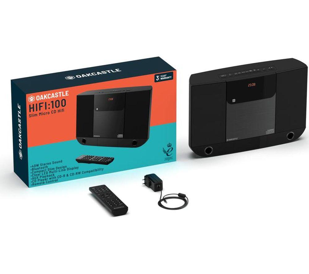 OAKCASTLE HiFi100 Sistema Hi-Fi de Panel Plano - Negro