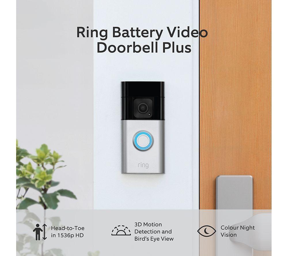 RING Battery Video Doorbell Plus & Indoor Camera (2nd Gen, Black) Full HD 1080p WiFi Security Camera Bundle