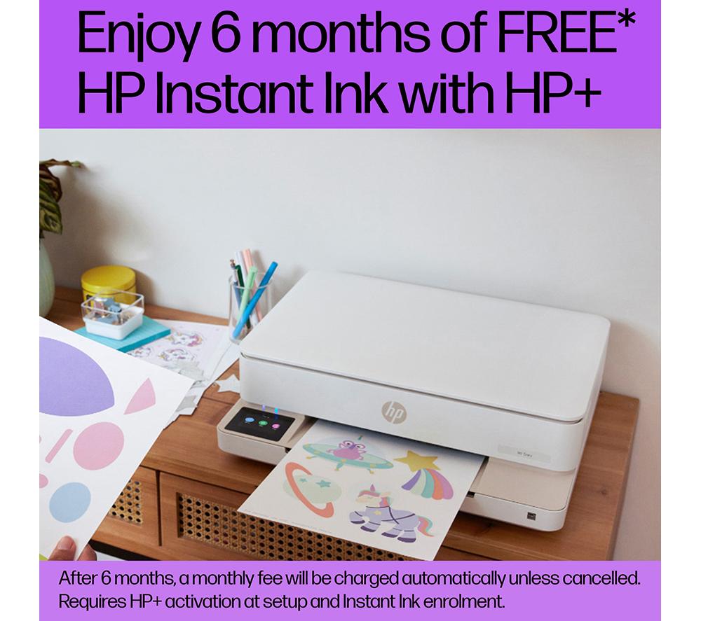 HP Envy 6132e All-in-One Wireless Inkjet Printer with Fax & 6 Months Free Instant Ink with HP+