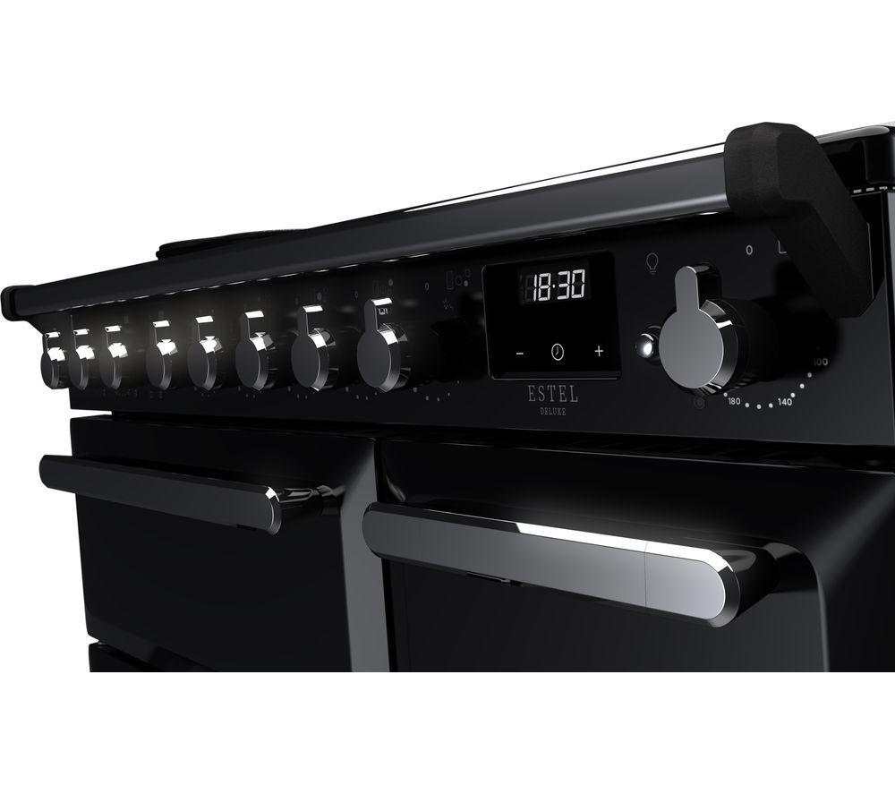RANGEMASTER Estel Deluxe ESDL90EIPGBL/CM1 90 cm Electric Induction Range Cooker - Black & Chrome