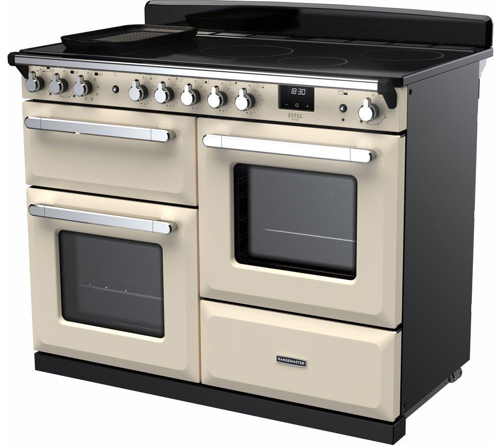 RANGEMASTER Estel Deluxe ESDLO110EIPPCR/CM1 110 cm Electric Induction Range Cooker - Cream & Chrome