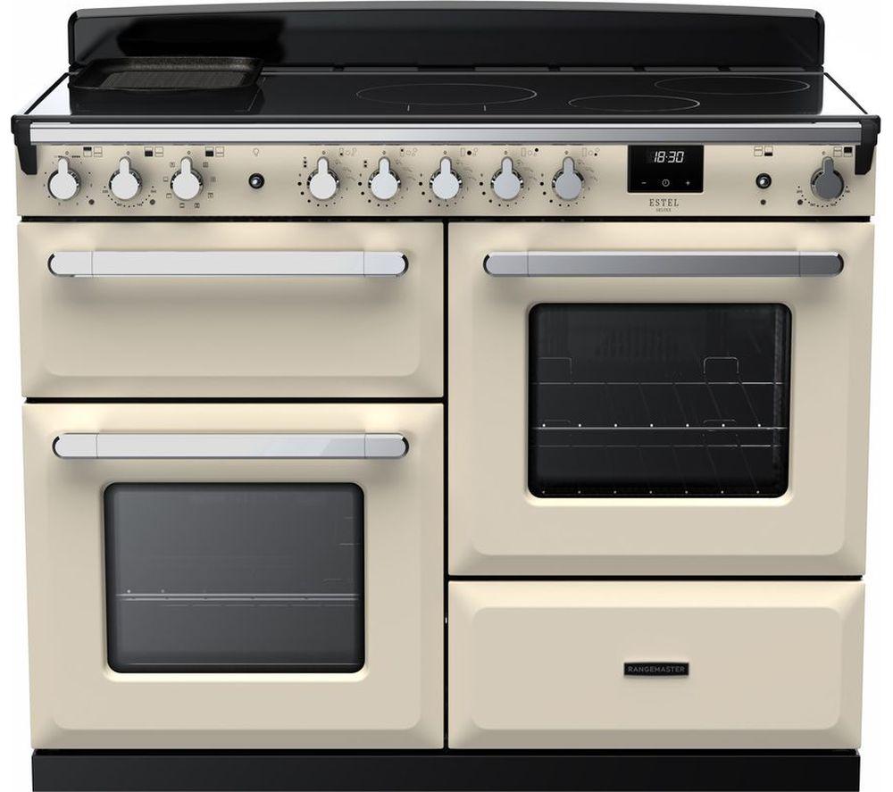 RANGEMASTER Estel Deluxe ESDLO110EIPPCR/CM1 110 cm Electric Induction Range Cooker - Cream & Chrome