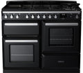 RANGEMASTER Estel Deluxe ESDLO110DFPGBL/CM1 110 cm Dual Fuel Range Cooker - Black & Chrome