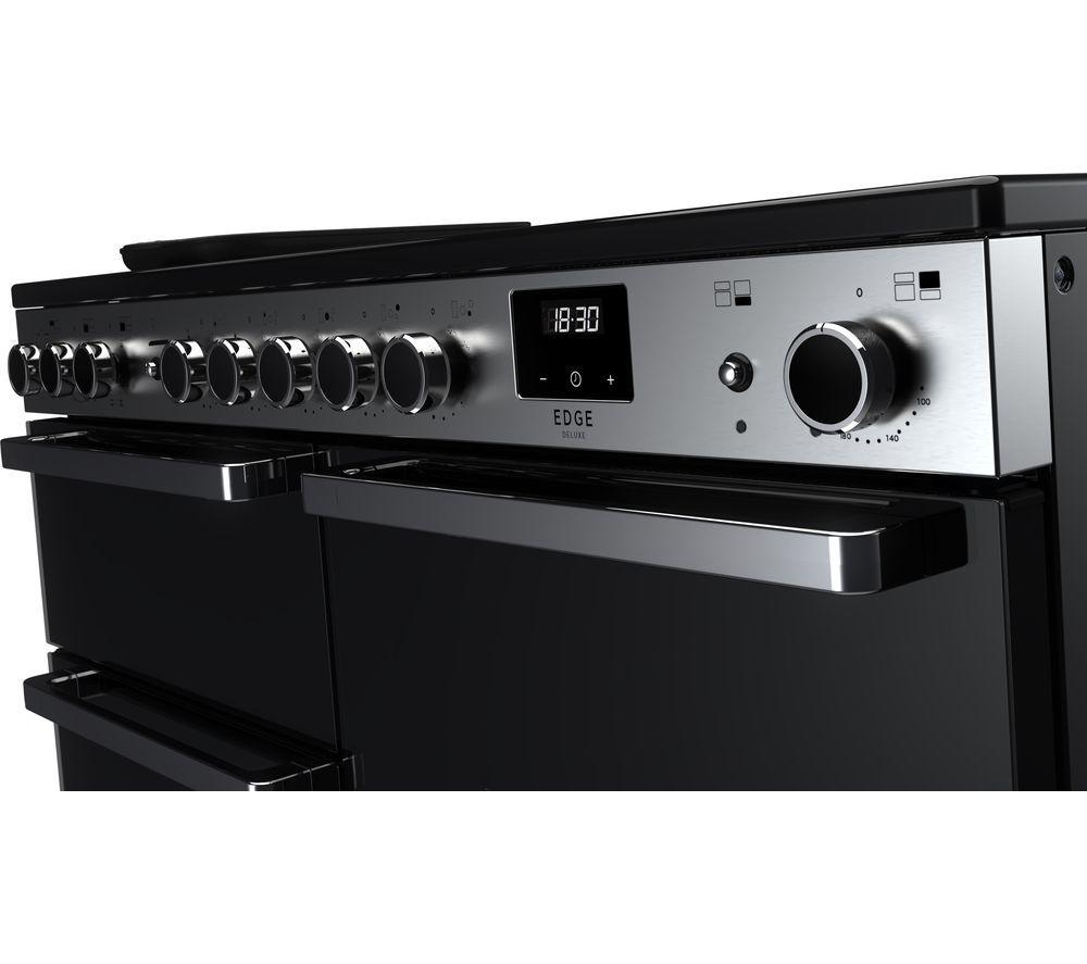 RANGEMASTER Edge Deluxe EDDL110EIGBLK/CM1 110 cm Electric Induction Range Cooker - Black & Chrome