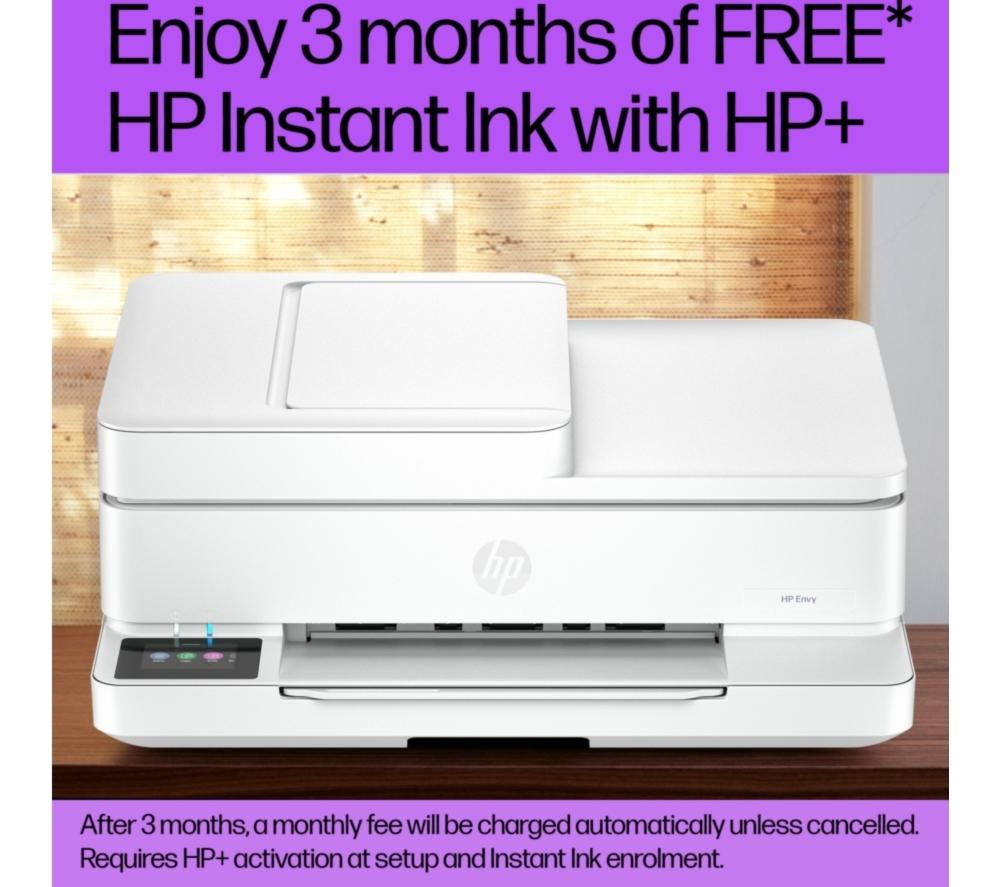 HP Envy 6530e All-in-One Wireless Inkjet Printer with Fax & 3 Months Free Instant Ink with HP+