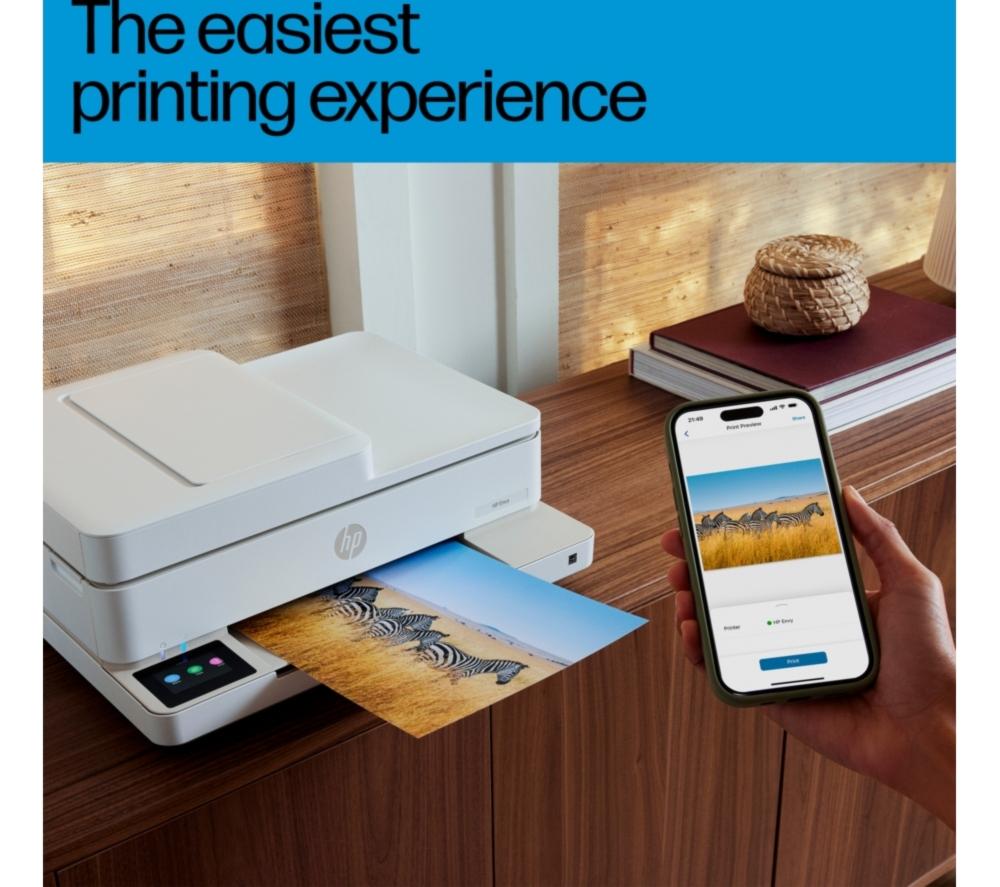 HP Envy 6530e All-in-One Wireless Inkjet Printer with Fax & 3 Months Free Instant Ink with HP+