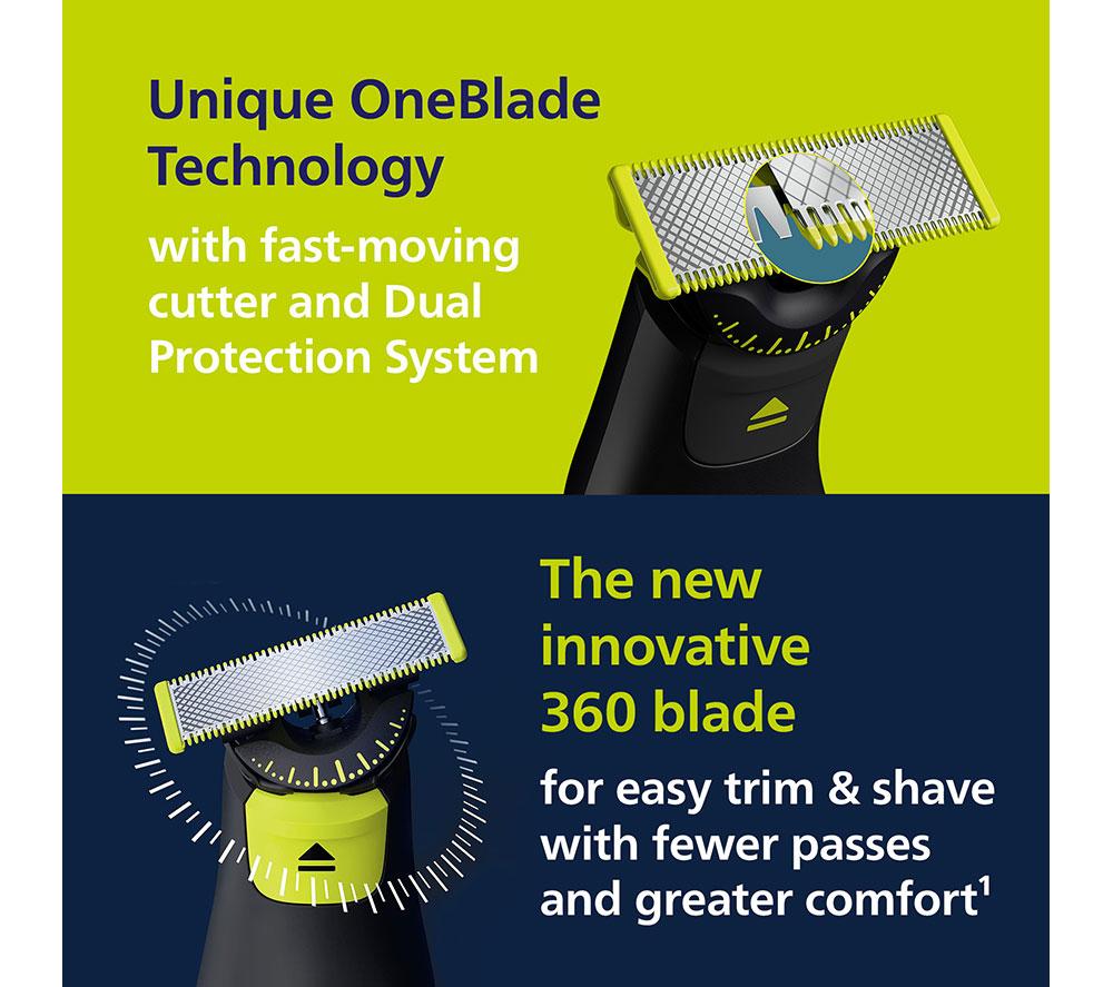 PHILIPS OneBlade Pro 360 QP6652/61 Wet & Dry Foil Shaver - Black