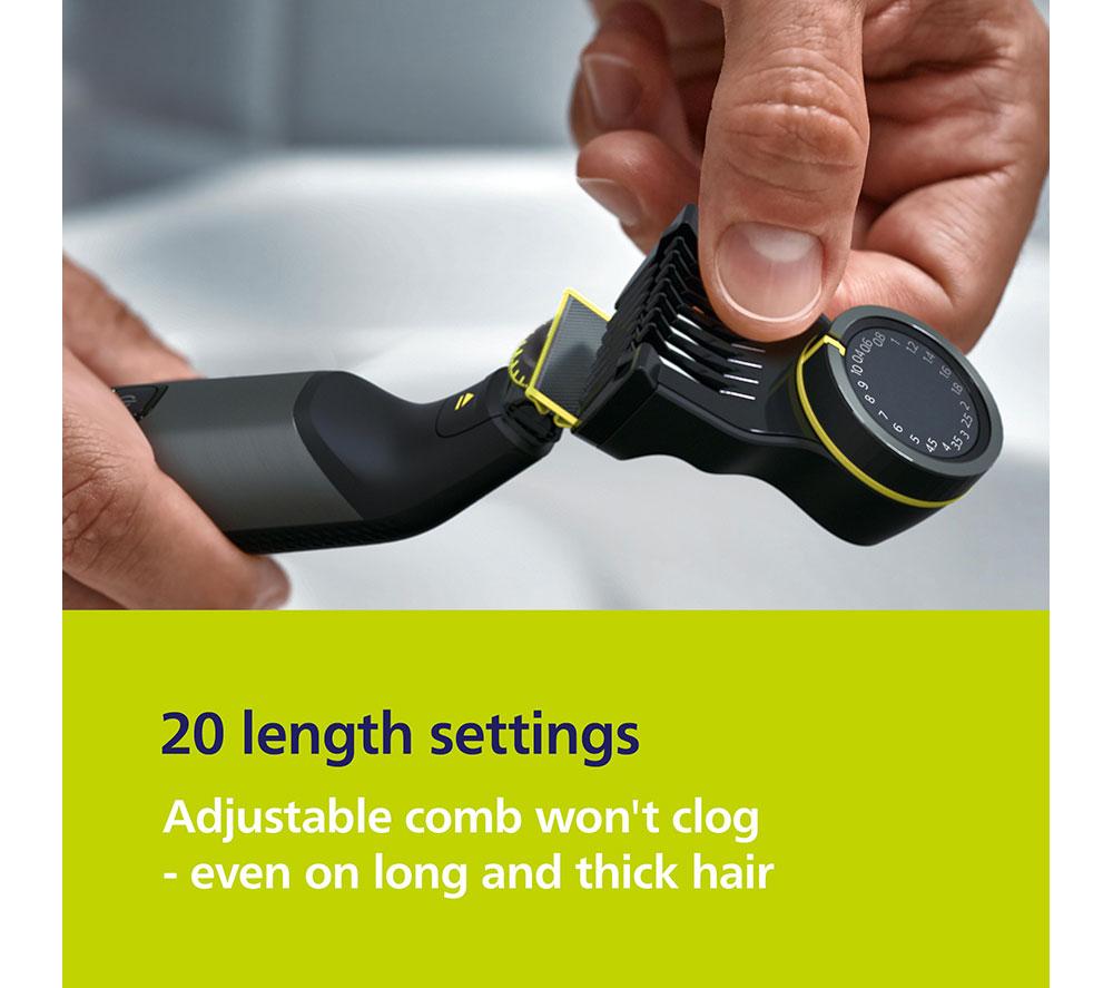 PHILIPS OneBlade Pro 360 QP6652/61 Nass- & Trockenrasierer mit Scherfolie - Schwarz