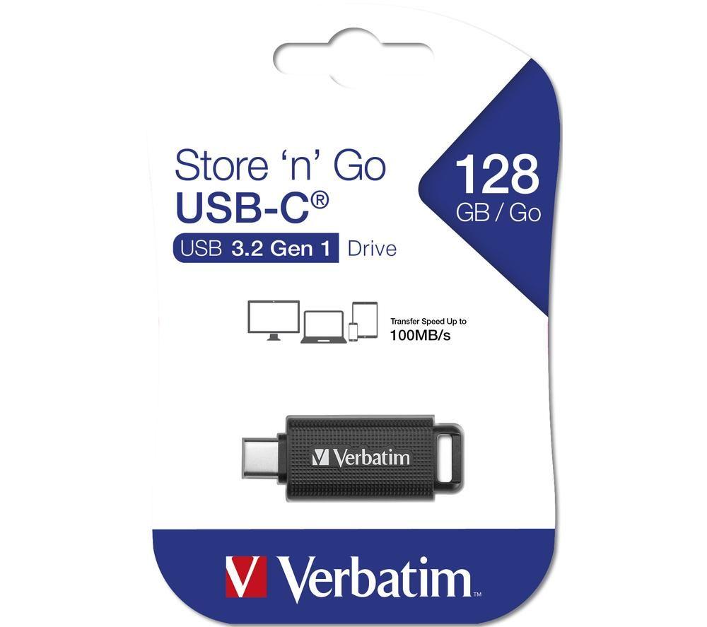 VERBATIM Store 'n' Go USB Type-C Memory Stick - 128 GB, Black