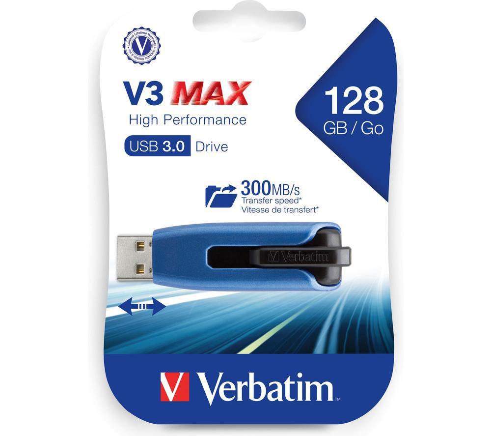 VERBATIM Store 'n' Go V3 Max USB 3.0 Memory Stick - 128 GB, Blue