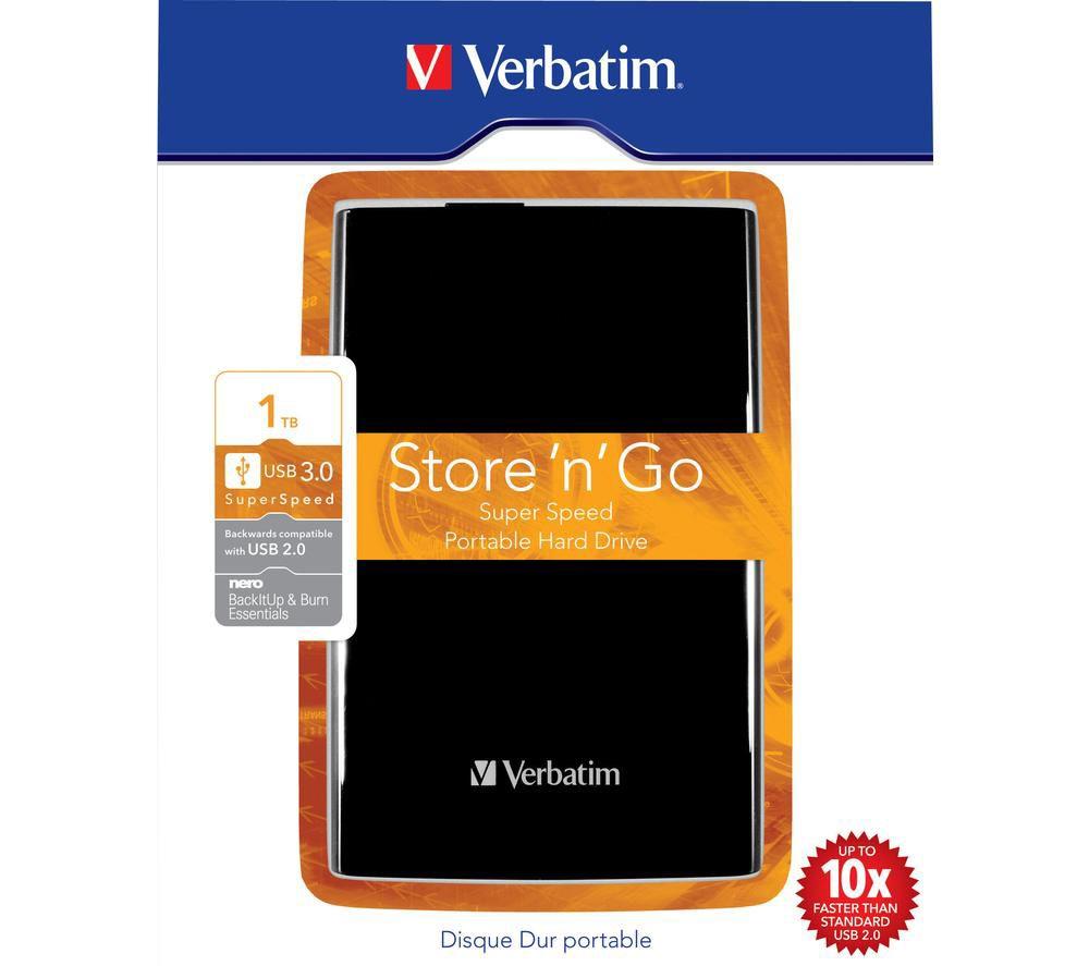 VERBATIM Store 'n' Go Portable Hard Drive - 1 TB, Black