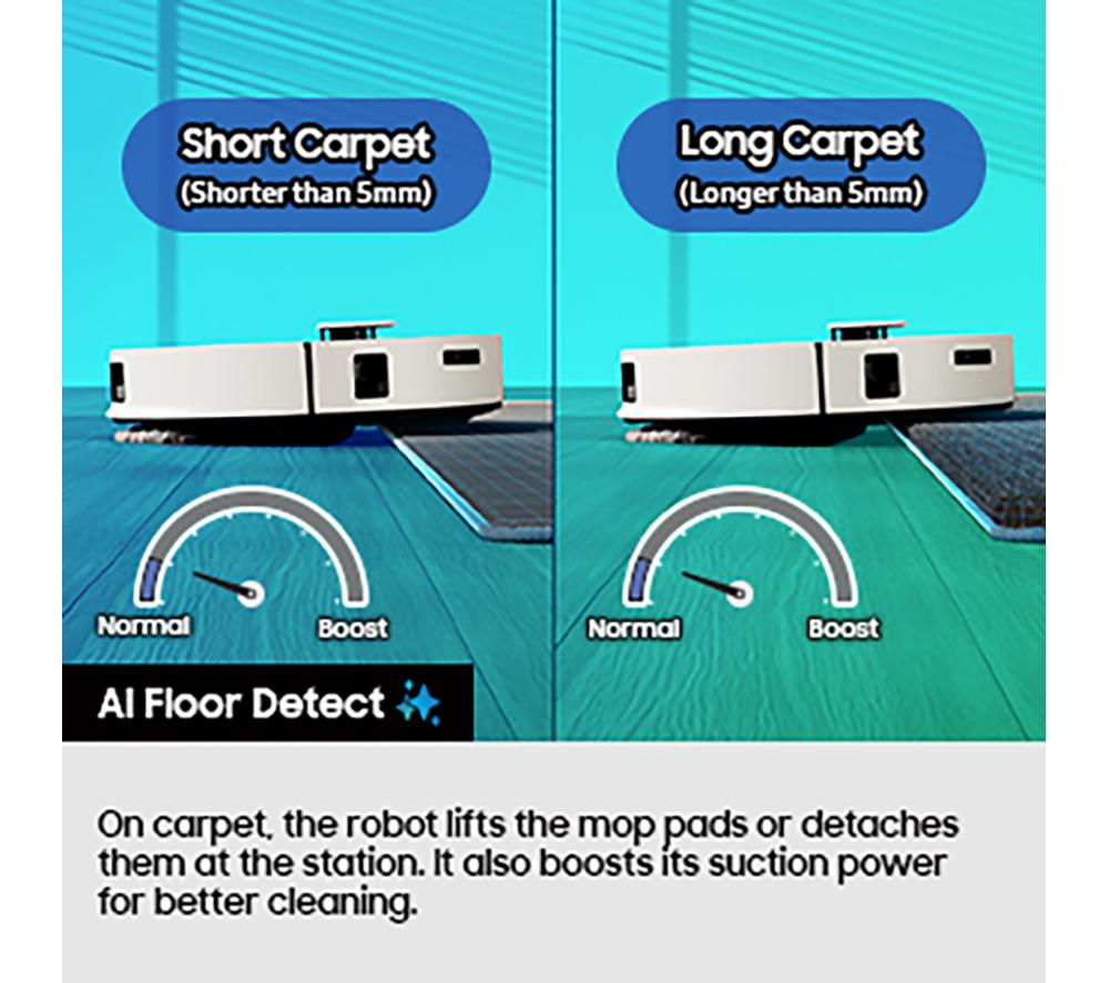 SAMSUNG Bespoke Jet Bot Combo AI+ VR7MD97714G/EU Robot aspirador con limpieza 3 en 1 - Gris satinado