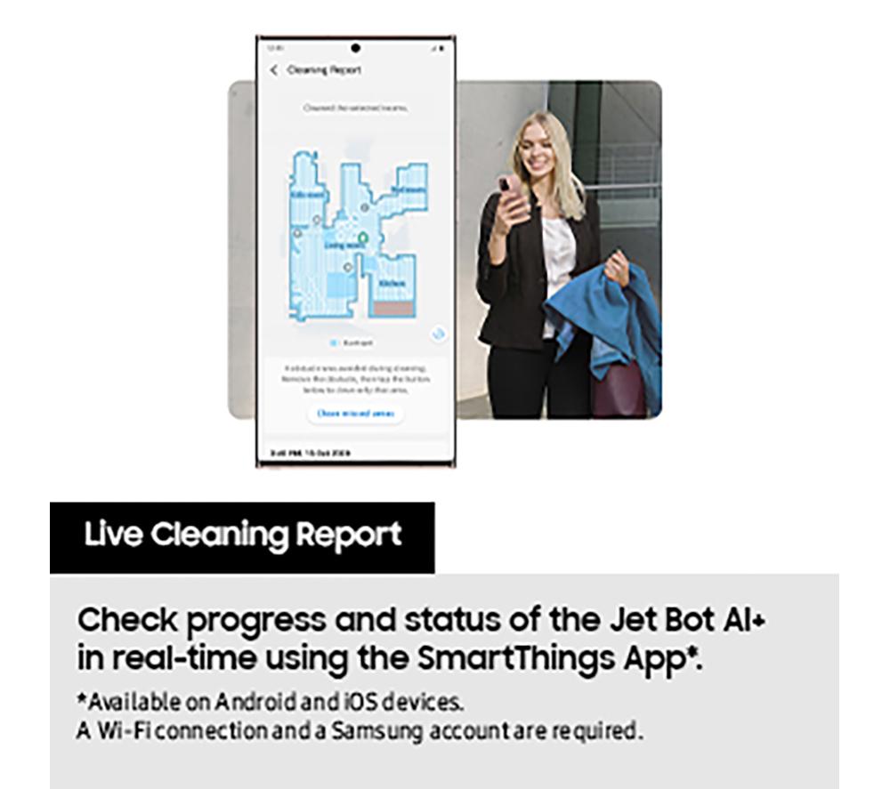 SAMSUNG Bespoke Jet Bot Combo AI+ VR7MD97714G/EU Robot aspirador con limpieza 3 en 1 - Gris satinado