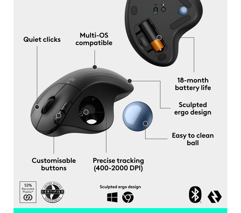 LOGITECH Ergo M575S Wireless Trackball Mouse