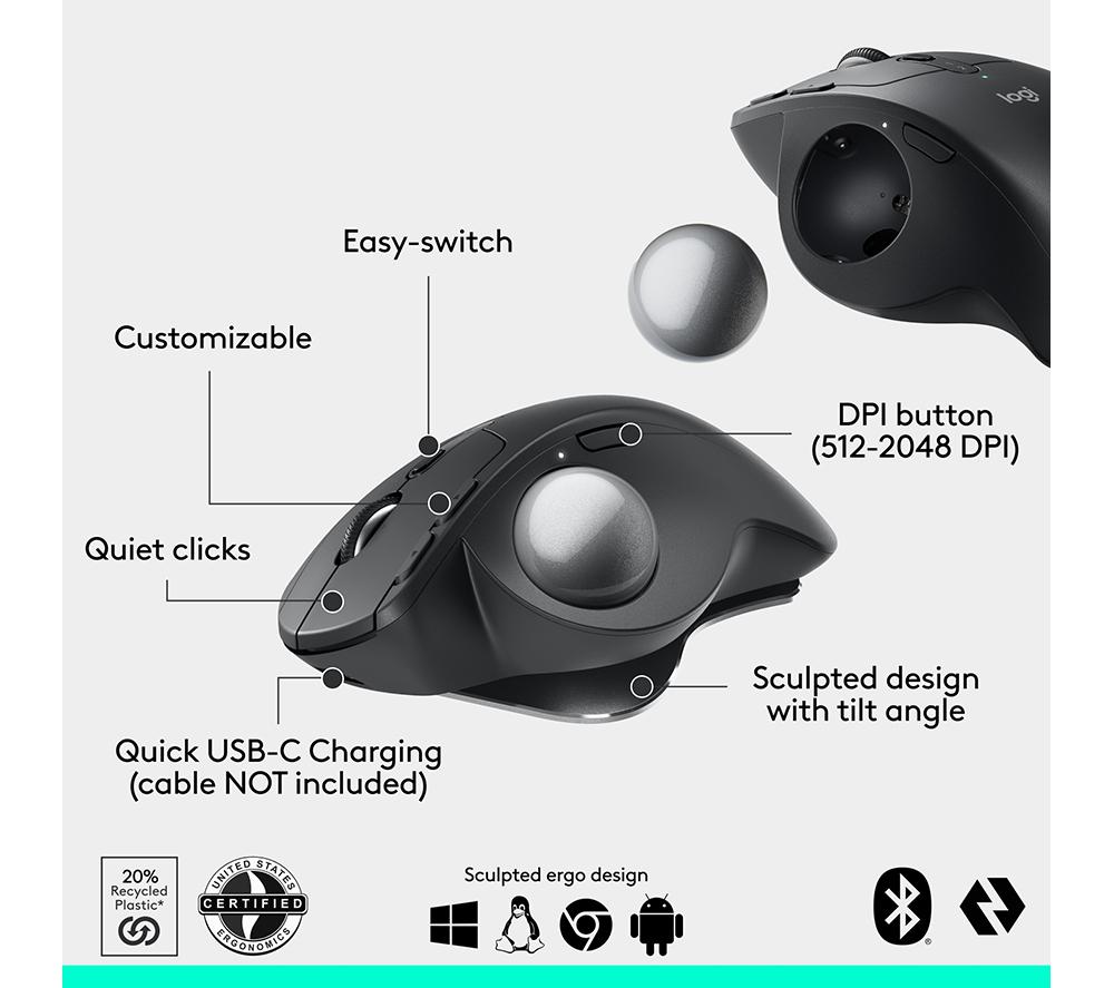 Ratón Trackball Inalámbrico Logitech MX Ergo S