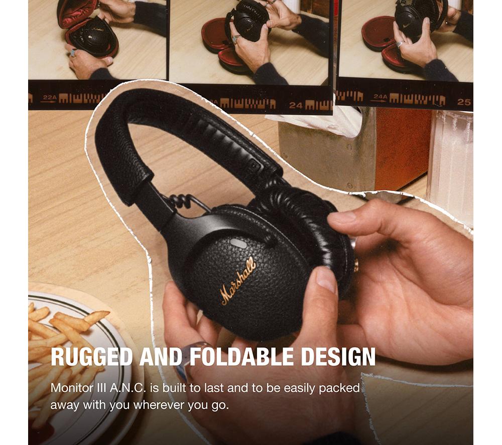 Auriculares Marshall Monitor III inalámbricos con Bluetooth y cancelación de ruido - Negros