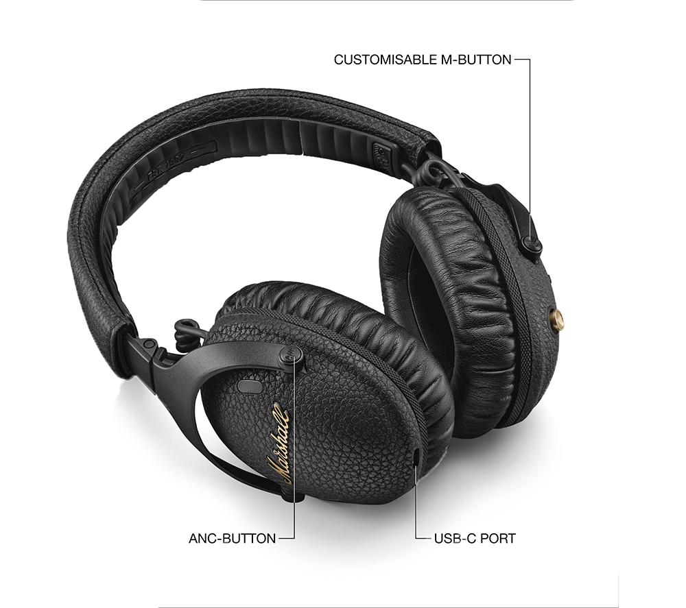 Auriculares Marshall Monitor III inalámbricos con Bluetooth y cancelación de ruido - Negros