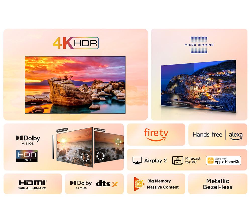 TCL PF650K 43" LED 4K HDR Smart Fire TV with Freely - 43PF650K