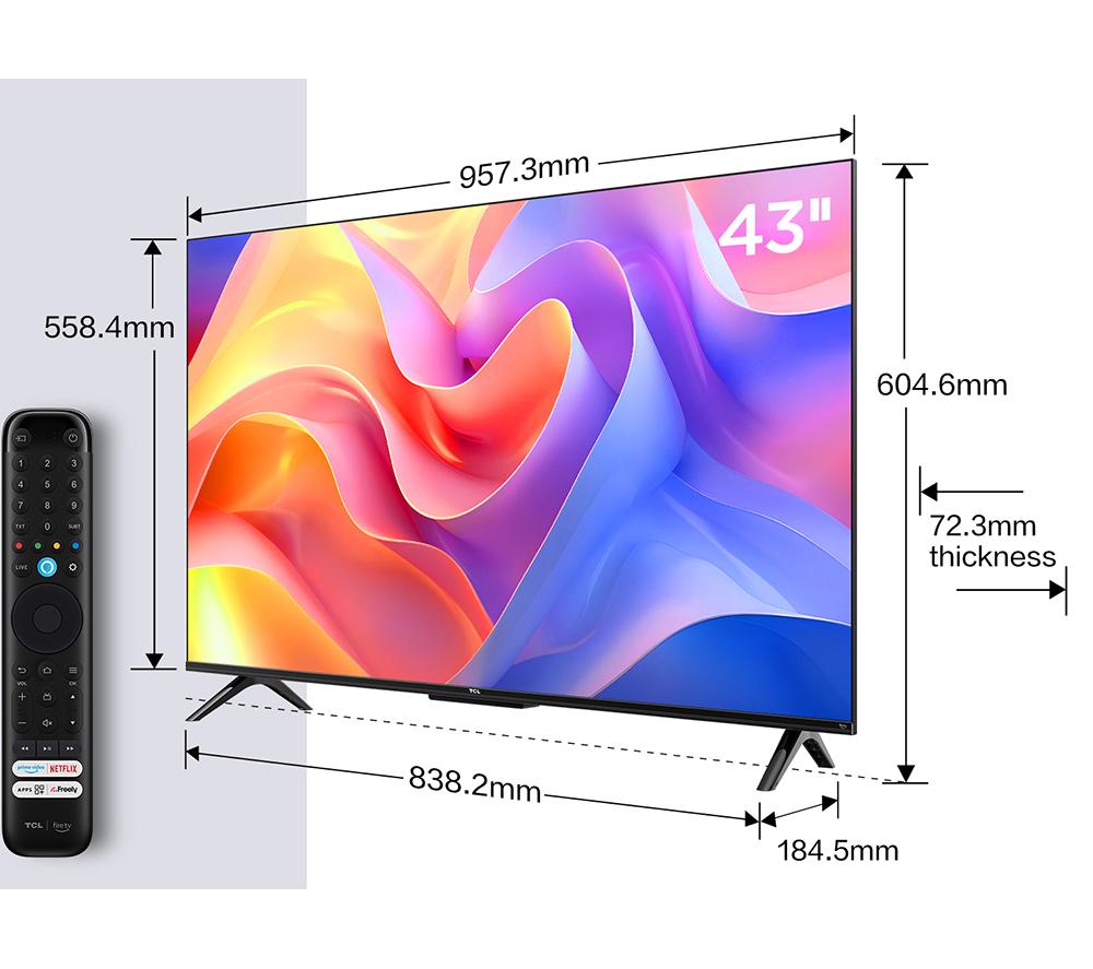 TCL PF650K 43" LED 4K HDR Smart Fire TV with Freely - 43PF650K