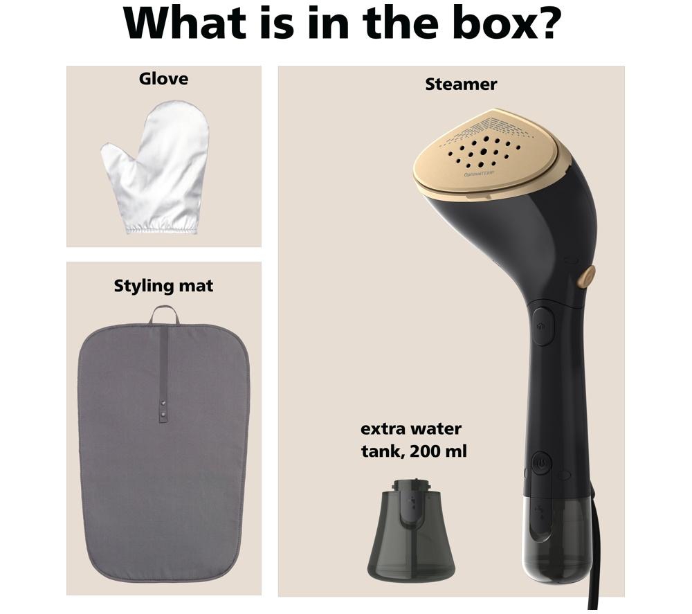 PHILIPS 7000 Series STH7060/86 Clothes Steamer - Black & Gold