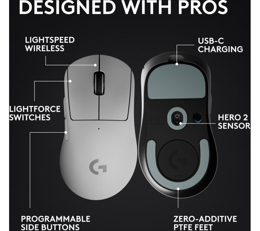 Ratón gaming óptico inalámbrico LOGITECH Pro X Superlight 2 Dex - Blanco