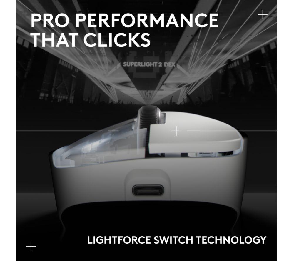 Ratón gaming óptico inalámbrico LOGITECH Pro X Superlight 2 Dex - Blanco