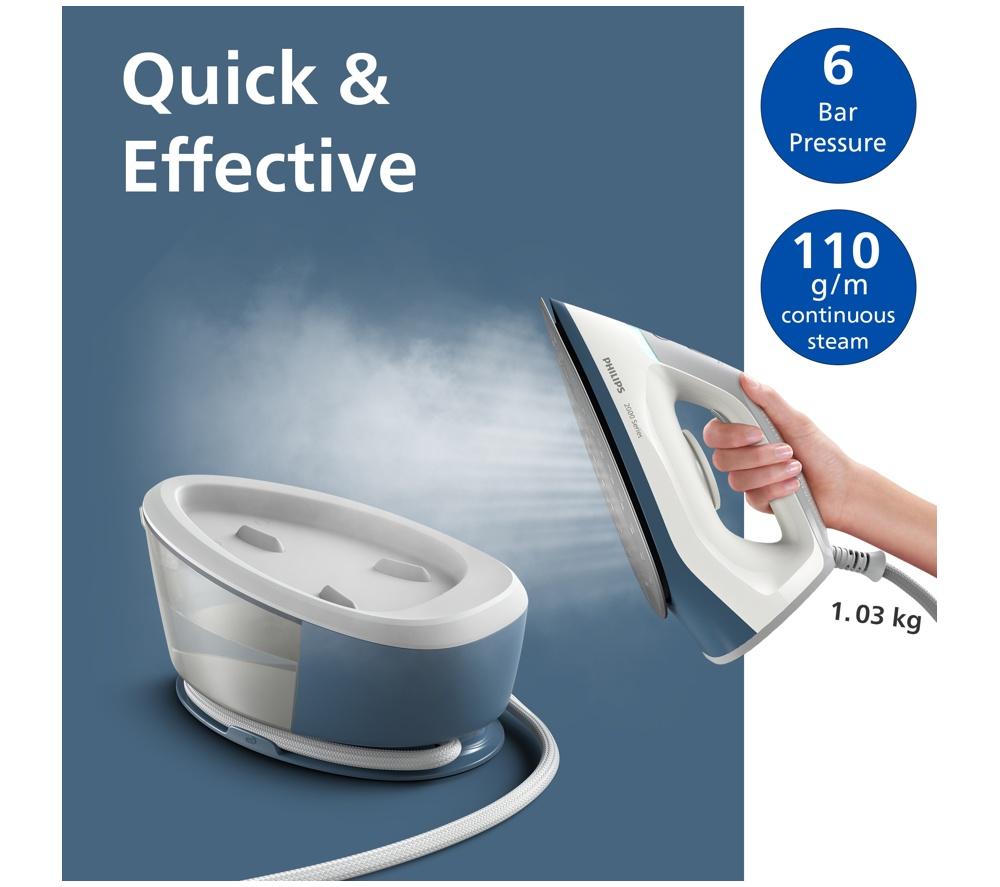 PHILIPS 2000 Series PSG2000/20 Steam Generator Iron - Blue & White
