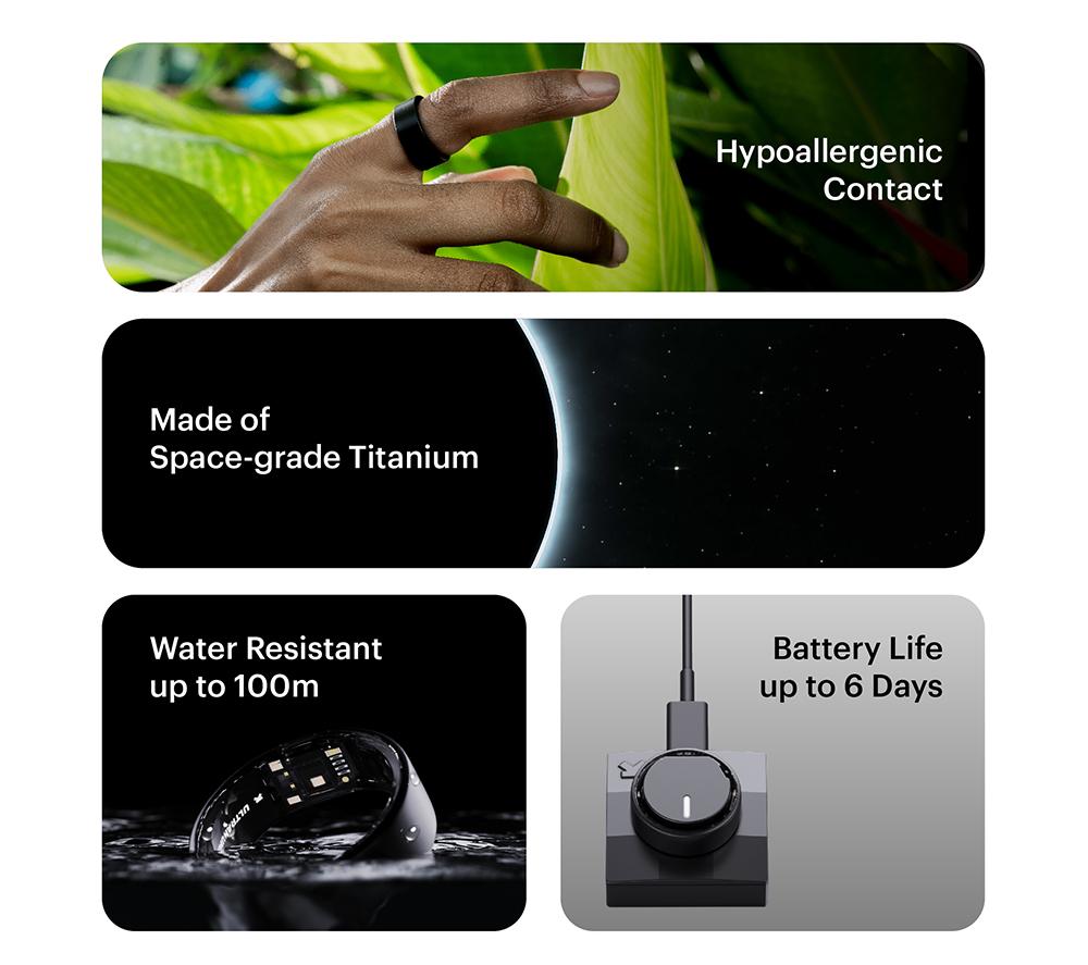 ULTRAHUMAN Ring Air - Raw Titanium, Size 9