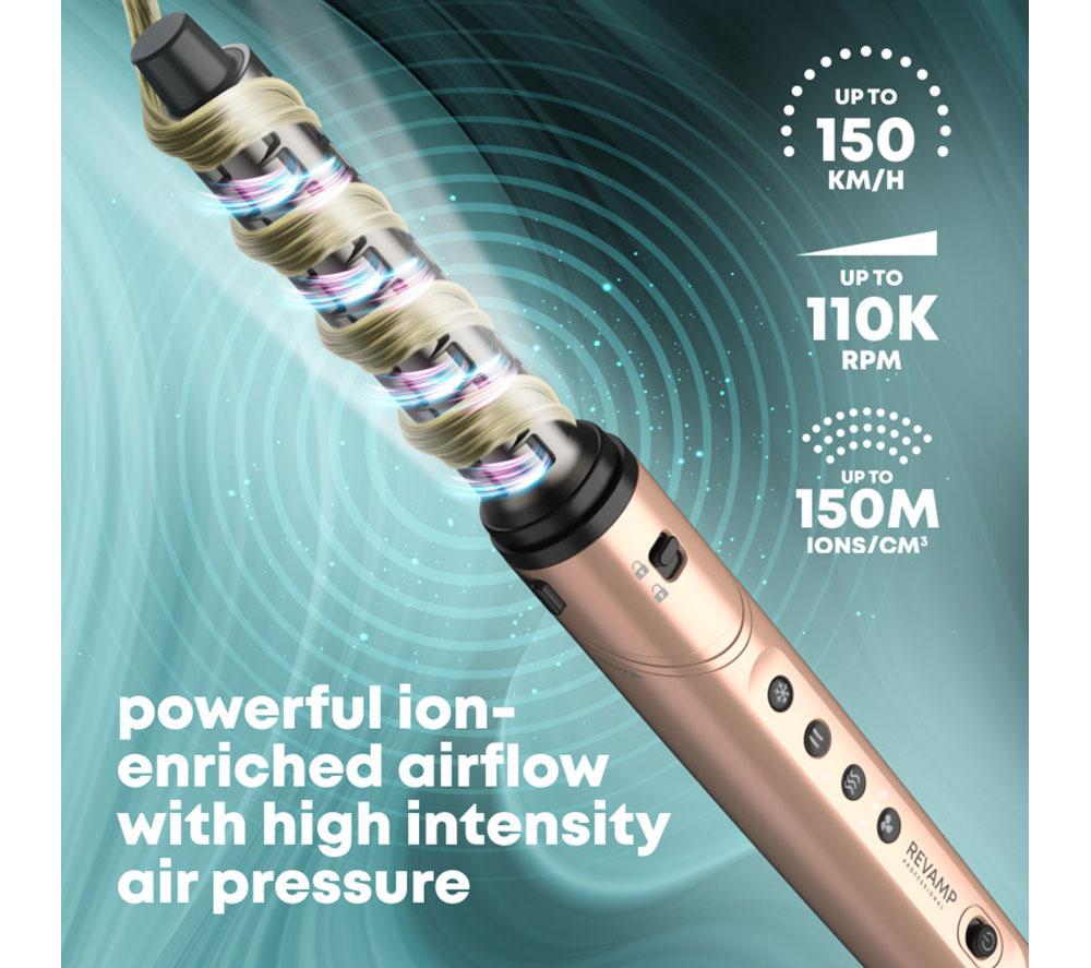 REVAMP Dynamic Radiance Pro Blow Dry 7-in-1 Ionic Air Styler - Gold