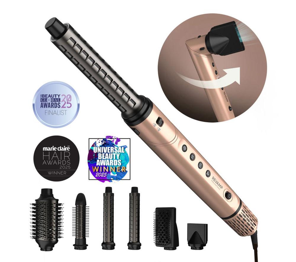 REVAMP Dynamic Radiance Pro Blow Dry 7-in-1 Ionic ​Air Styler - Gold