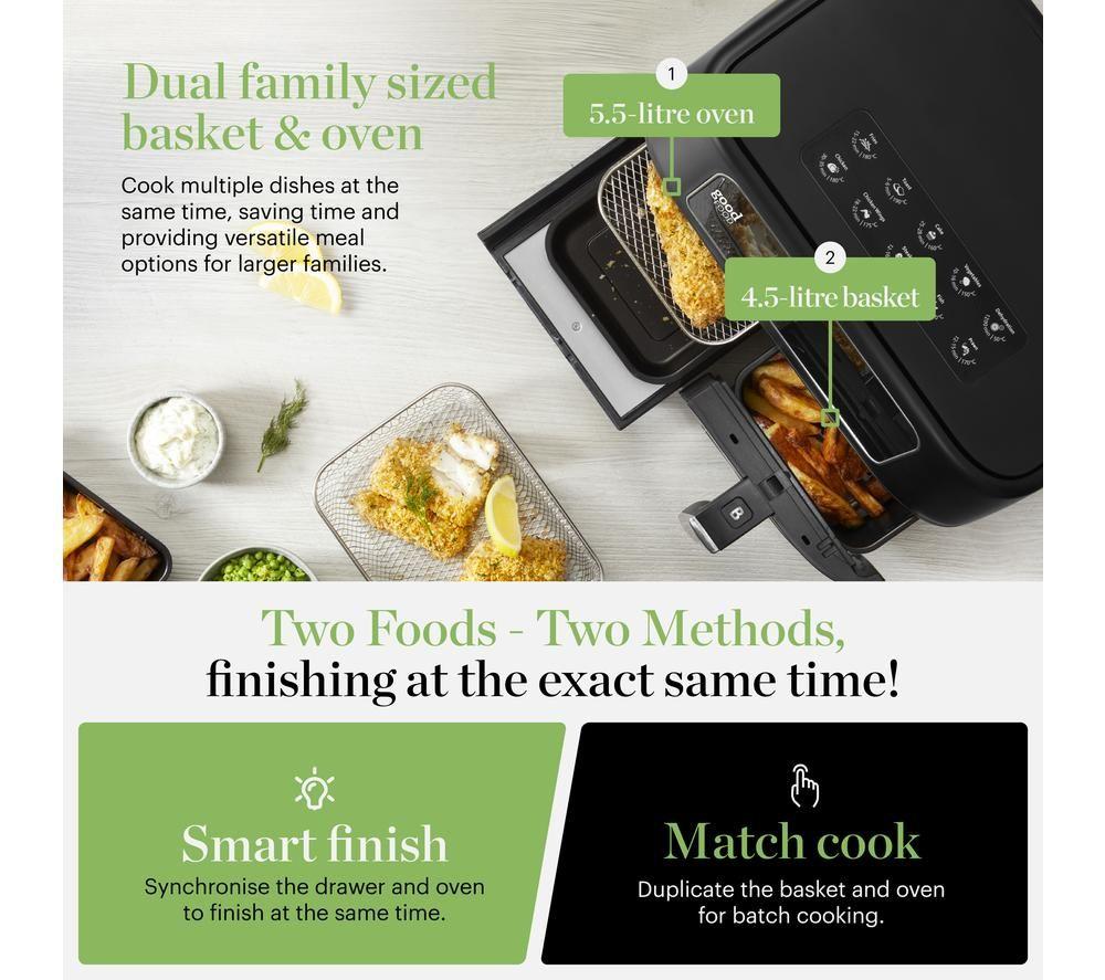 GOOD FOOD GF17015 Dual Air Fryer - Black