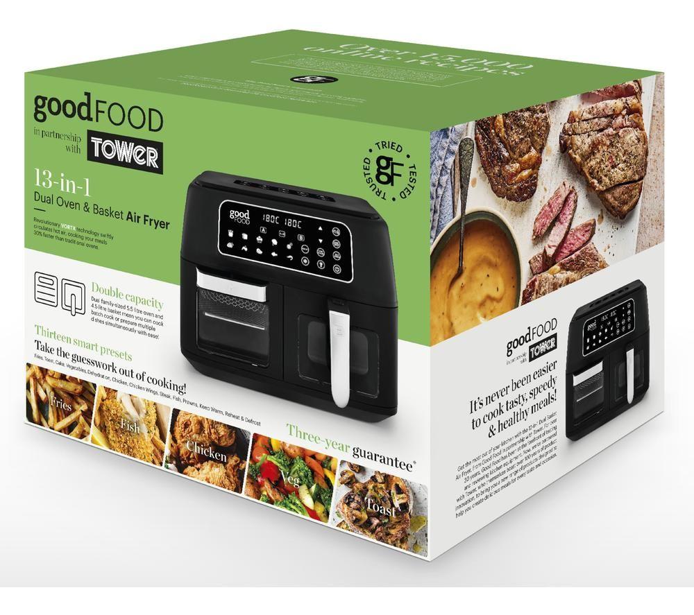 GOOD FOOD GF17015 Dual Air Fryer - Black
