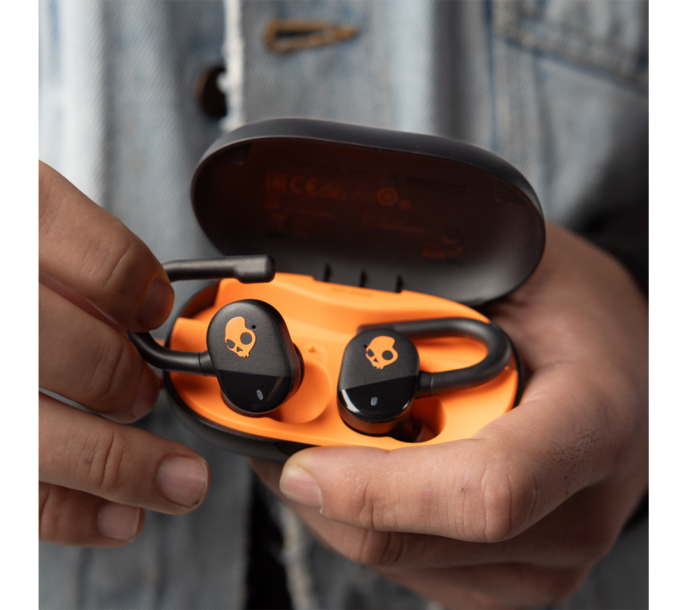 SKULLCANDY Push Play Active Wireless Bluetooth Sports Earbuds - Black & Orange