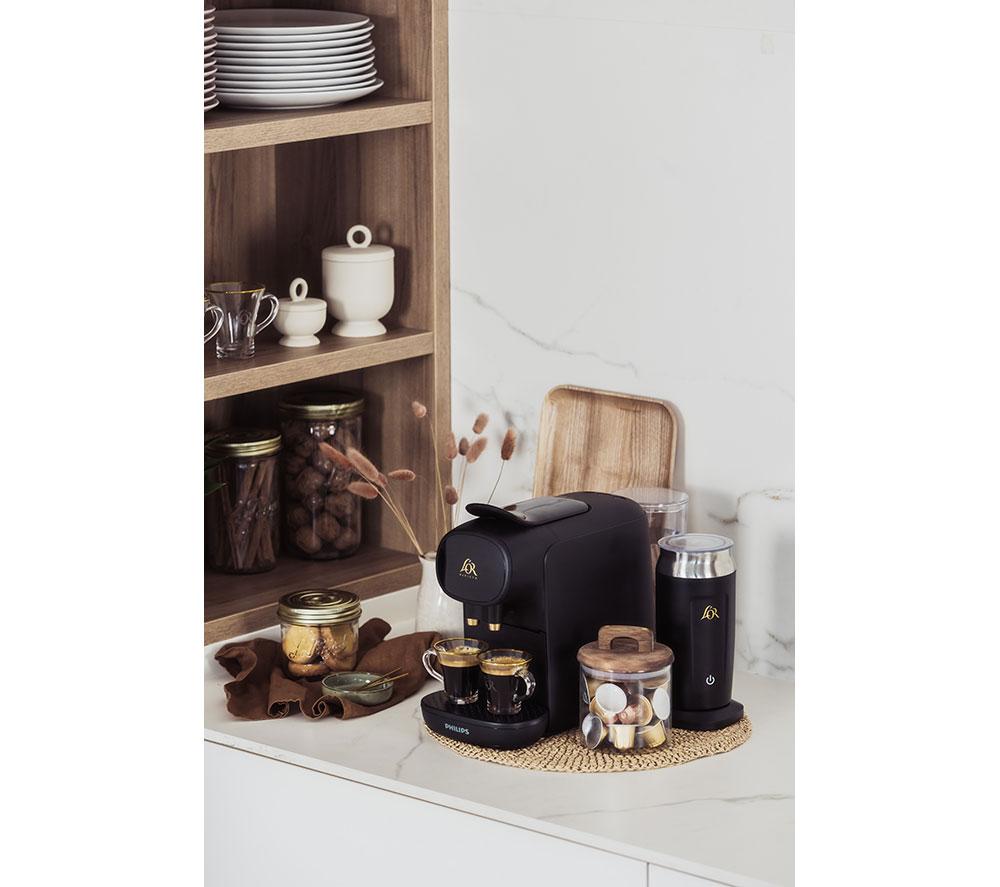 L'OR by Philips Barista Sublime LM9012/65 Kaffeemaschine & 50 Kapseln Set – Schwarz