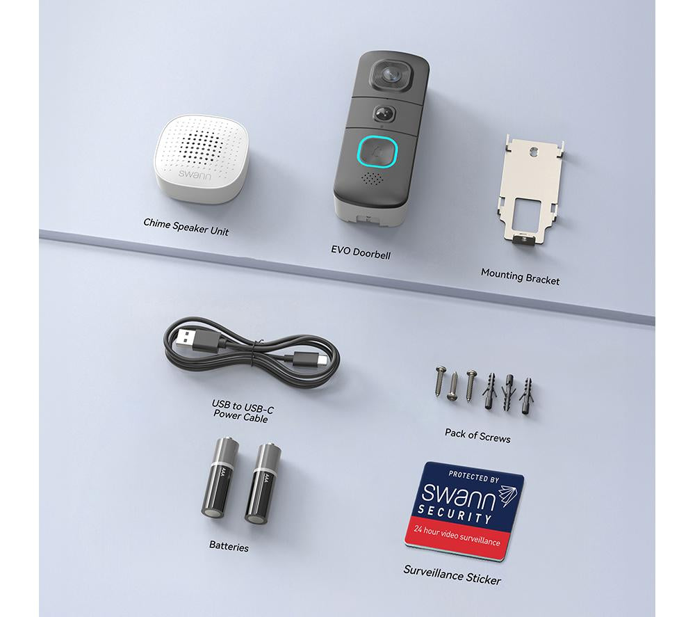 SWANN EVO SWIFI-SEVDBC Timbre y Carillón de Video WiFi Full HD