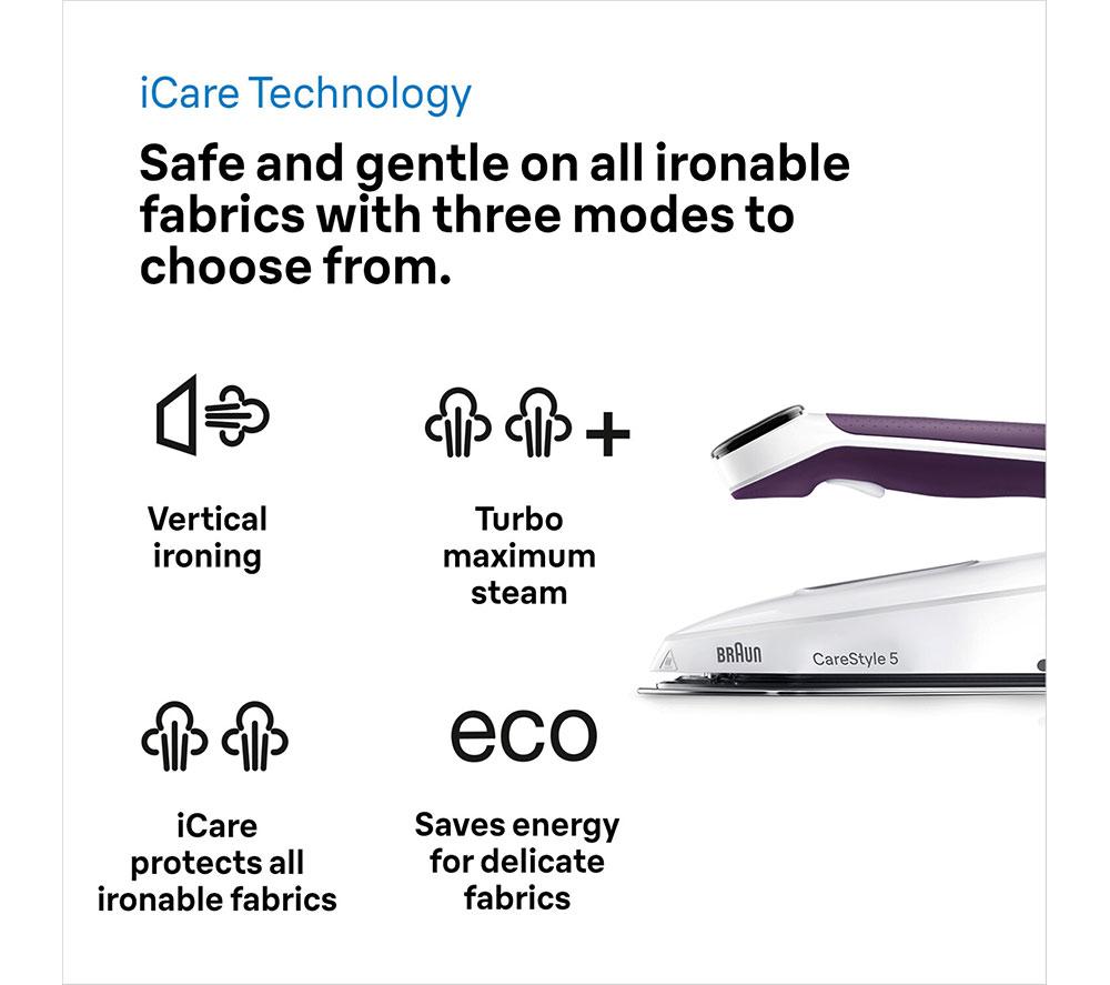 BRAUN CareStyle 5 IS5247VI Steam Generator Iron - White & Violet