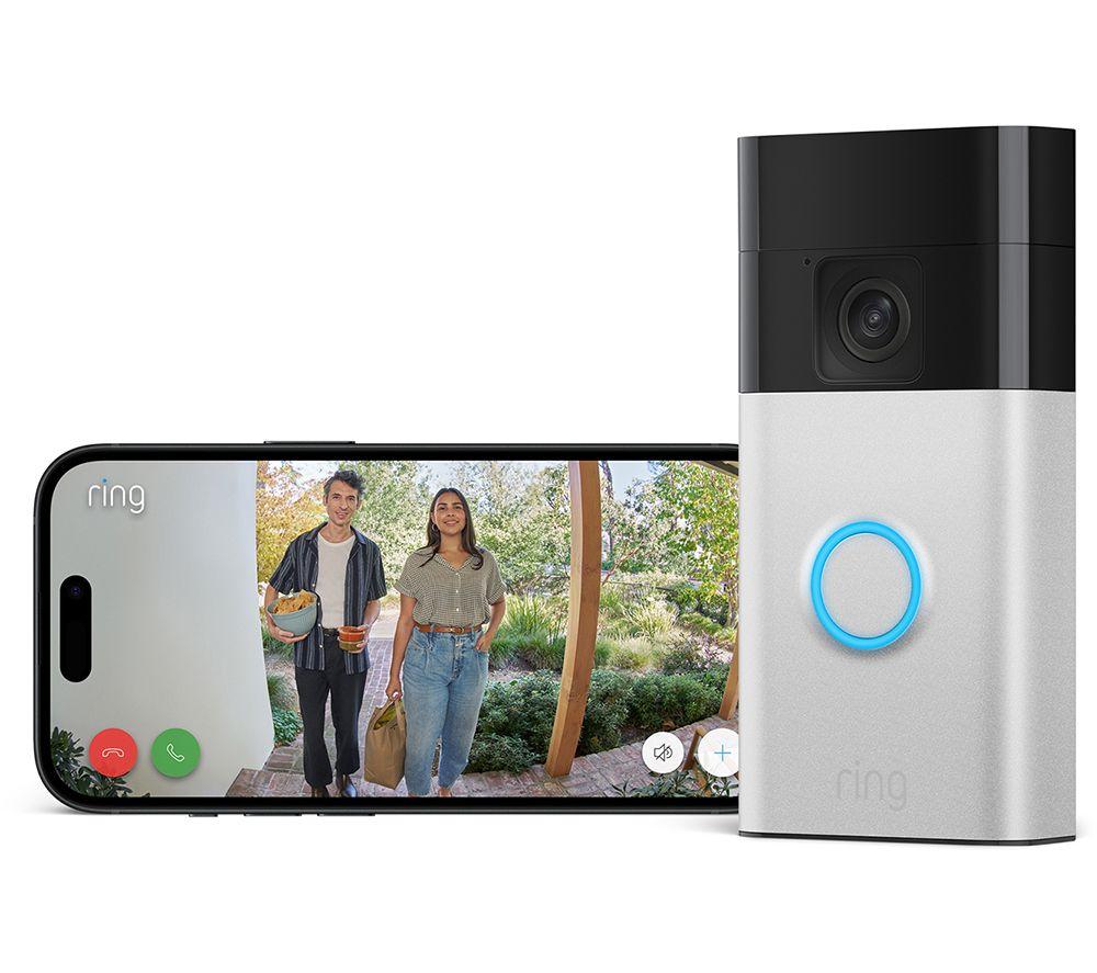 RING Battery Video Doorbell mit Chime (2. Generation) – Satin Nickel