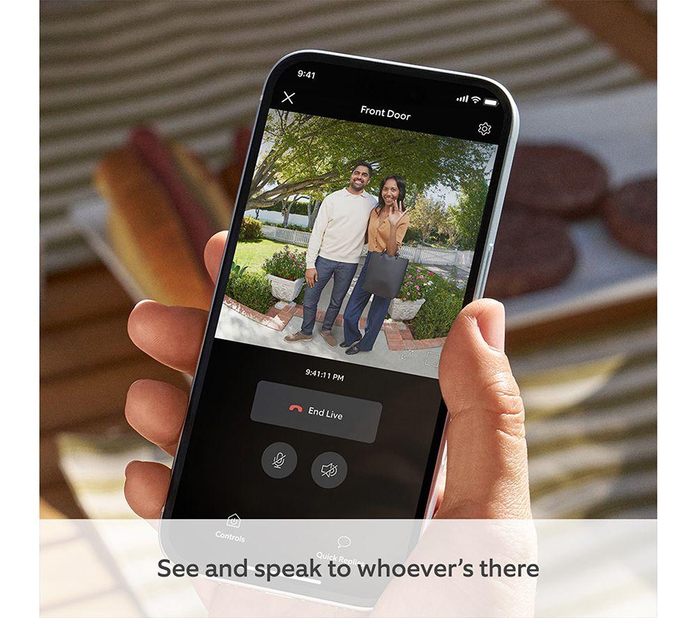 RING Battery Video Doorbell mit Chime (2. Generation) – Satin Nickel