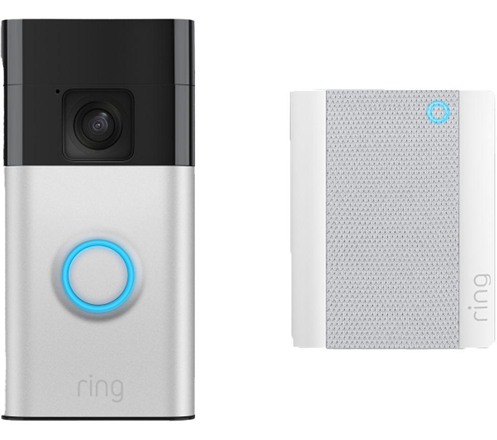 RING Battery Video Doorbell with Chime (2nd Gen) - Satin Nickel