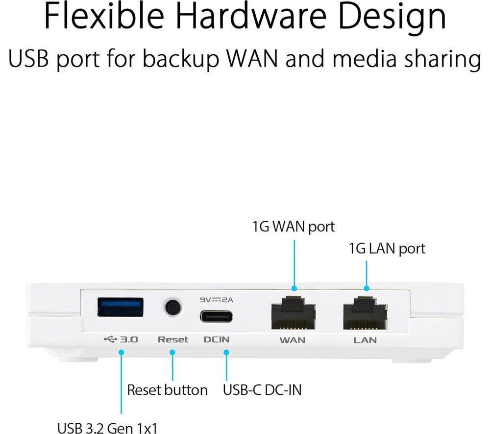 ASUS RT-AX57 Go WiFi 5G Travel Router - AX 3000, Dual-band