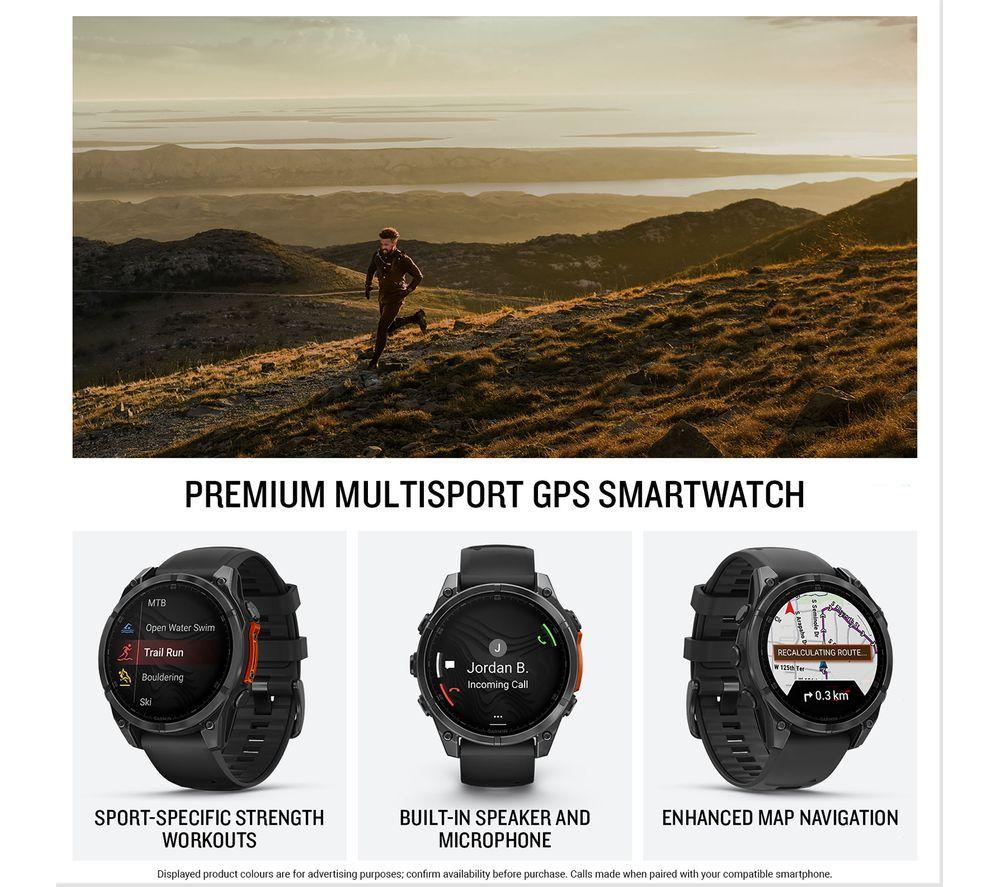 GARMIN fenix 8 AMOLED Smartwatch – Schiefergrau & Schwarz, 47 mm